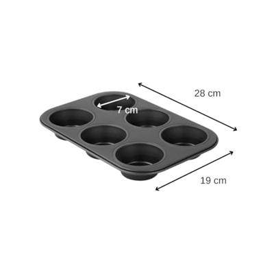 Zenker muffinbakvorm (6) black metallic - thumbnail