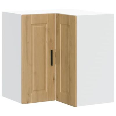 Keuken hoekkast "Porto" bewerkt hout artisanaal eikenkleur