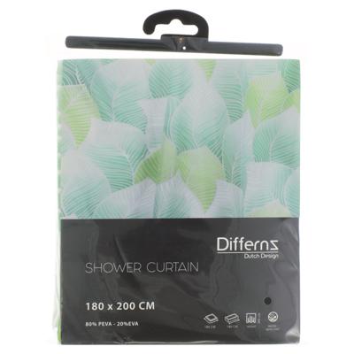 Douchegordijn Differnz Greens PEVA 180x200 cm Groen Differnz Douchegordijn Differnz Greens PEVA 180x200 cm Groen Differnz