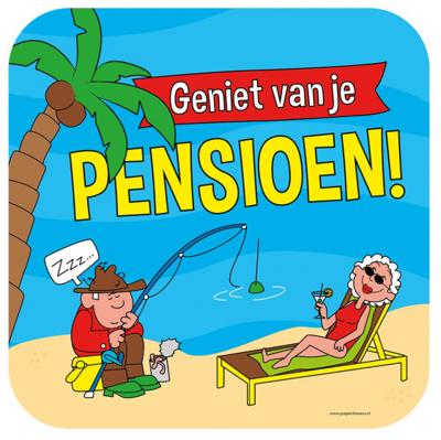 Huldeschild &apos;Geniet Van Je Pensioen&apos; Cartoon