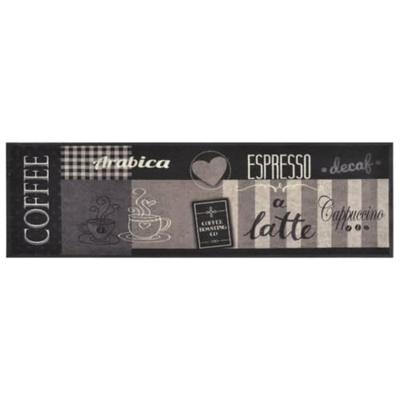 Keukenmat wasbaar koffieprint 45x150 cm fluweel zwart Keukenmat wasbaar koffieprint 45x150 cm fluweel zwart