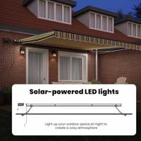 VidaXL Inklapbaar zonnescherm groen en geel 400 ×300 cm stof - thumbnail