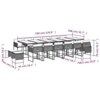 17-delige Tuinset met kussens poly rattan bruin - thumbnail