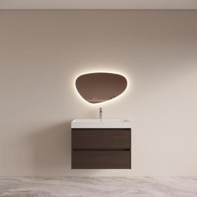 Badmeubelset BWS Riga met Lako Wastafel Wit 80 cm Bruin Eiken