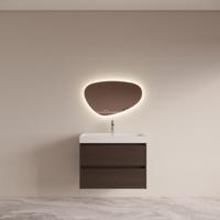 Badmeubelset BWS Riga met Lako Wastafel Wit 80 cm Bruin Eiken - thumbnail