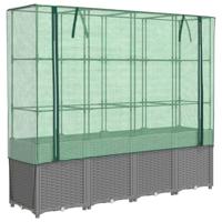 Plantenbak verhoogd met kashoes 160x40x153 cm rattanlook - thumbnail
