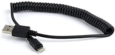 USB spiraal-laadkabel voor iPhone 1.5 meter zwart