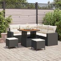 Tuinbankenset 8 pcs Zwart poly rattan - thumbnail
