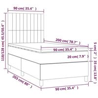 Boxspring met matras en LED fluweel donkergroen 90x200 cm - thumbnail