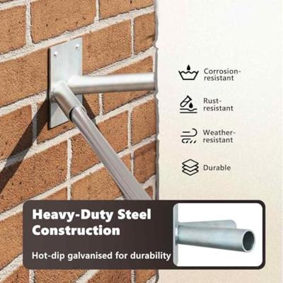 VidaXL Vlaggen mast houder zilver 11,5 x 7,5 x 0,2 cm staal