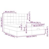 Ottoman bed met matrassen en LED's 180x200cm fluweel - thumbnail