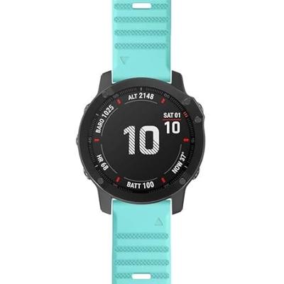 By Qubix - Siliconen bandje - Lichtblauw - Compatible met Garmin Fenix 8-51mm - Compatible Garmin bandje