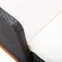 Ligbed poly rattan en massief acaciahout zwart - thumbnail