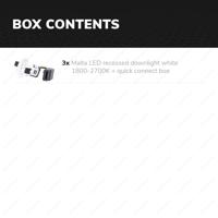 Set van 3 Malta LED inbouwspots - 5 Watt 480 lumen - Dim to warm - Rond - Kantelbaar - IP44 waterdicht - Wit - Incl. Quick Connector box - thumbnail
