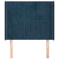 Hoofdbord met randen 93x16x78/88 cm fluweel donkerblauw - thumbnail