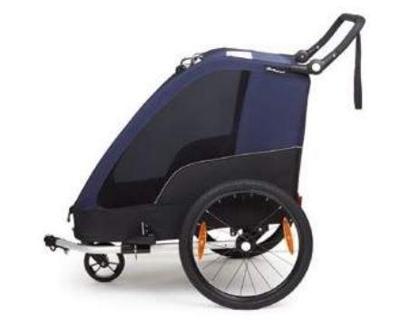 Polisport fietskar trailer incl. stroller kit grijs/blauw
