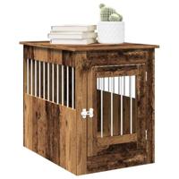 VidaXL Hondenbench 55x80x68 cm bewerkt hout oud houtkleurig - thumbnail