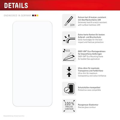 Displex Beschermglas voor Samsung Galaxy A56, eco-montageframe, volledige displayafdekking, gehard glas, krasbestendige beschermfolie, hoesvriendelijk (Real Glass 2D)
