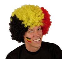 Pruik krullenbol groot Belgie - thumbnail