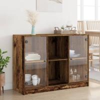 Dressoir 102x37x75,5 cm bewerkt hout oud houtkleurig - thumbnail
