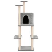 Kattenmeubel met sisal krabpalen 144,5 cm lichtgrijs - thumbnail