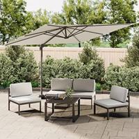 VidaXL Zweefparasol met led-verlichting 400x300 cm zandwit - thumbnail