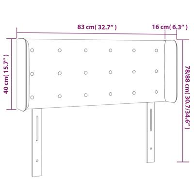 Hoofdbord met randen 163x16x78/88 cm kunstleer zwart