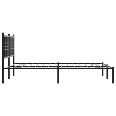 Bedframe met hoofdbord metaal zwart 140x190 cm