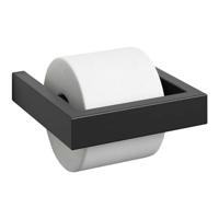 Zack Linea toiletrolhouder zwart RVS 40576 - thumbnail