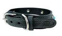 Sazzz halsband hond boho treasure stone vintage leer antraciet - thumbnail