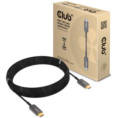 Club 3D displayport 1.4 active optical unidirectional kabel (zwart, 20 meter, 4k 120hz, 8k 60hz)