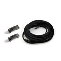 4 Sets SLK28 Metalen magnetische gesp Elastische gratis gebonden veters stijl: zwarte magnetische gesp + zwarte schoenveters - thumbnail