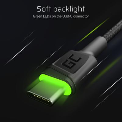 Green Cell KABGC13 USB-kabel USB 2.0 2 m USB A USB C Zwart