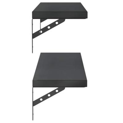 Wandschappen 2 st 100x23,5 cm roestvrijstaal zwart