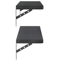 Wandschappen 2 st 100x23,5 cm roestvrijstaal zwart - thumbnail