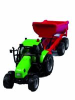 Kids Globe globe tractor met aanhanger licht & geluid 1:32 - thumbnail