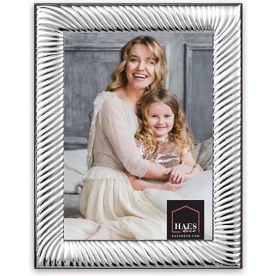 Haes Deco Verzilverde Fotolijst Trevisio voor een foto van 9x13 cm - Fraai Verzilverd met luxe Houten achterzijde en standaard om neer te zetten