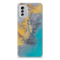 Nokia G60 | TPU | Siliconen hoesje | Marble Blue Gold - thumbnail