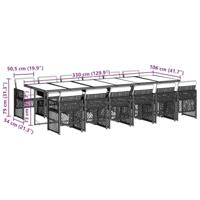 13-delige Tuinset met kussens poly rattan bruin - thumbnail