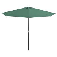 VidaXL Balkonparasol half met aluminium paal 300x155 cm groen - thumbnail
