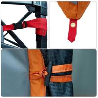 Tent met dak Anders Grijs en Oranje en Zwart - thumbnail