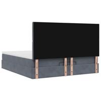 Ottoman bed met matrassen 200x200cm fluweel donkergrijs - thumbnail