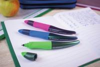 STABILO EASYoriginal, ergonomische rollerball, linkshandig, holograph edition, blauw, per stuk - thumbnail