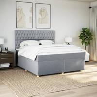 Boxspring met matras stof lichtgrijs 180x200 cm - thumbnail
