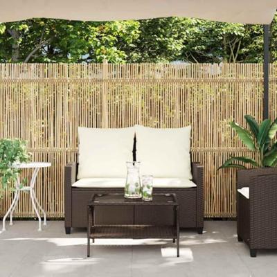 Tuinbank 2-zits met kussens & tafel poly rattan bruin Tuinbank 2-zits met kussens & tafel poly rattan bruin