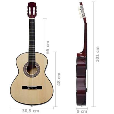 VidaXL Gitaar klassiek beginner 4/4 39" lindenhout