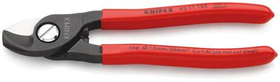 Knipex 95 11 165 Kabelschaar Geschikt voor (striptechniek) Aluminium- en koperkabel, een- en meerdraads 15 mm 50 mm² 0