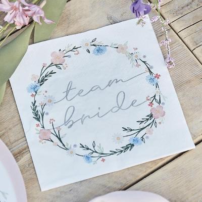 Boho Floral Servetten Team Bride (16st)