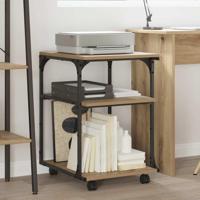 VidaXL Printerstand artisan eiken 43 x 48 x 64 cm bewerkt hout - thumbnail