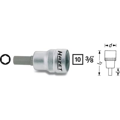 HAZET Dopsleutelbit 8801K-6 · 3/8 inch (10 mm) vierkant hol · Binnen-zeskant-profiel · SW 6 mm HAZET Dopsleutelbit 8801K-6 · 3/8 inch (10 mm) vierkant hol · Binnen-zeskant-profiel · SW 6 mm
